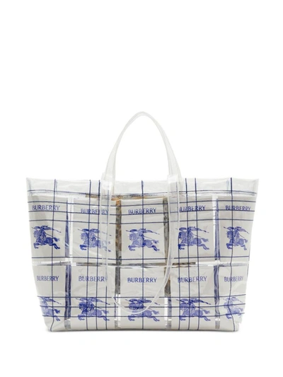 Shop Burberry Ekd Logo Tote Bag In Multicolour