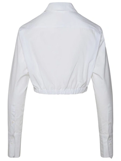 Shop Patou Crop Shirt In White Cotton