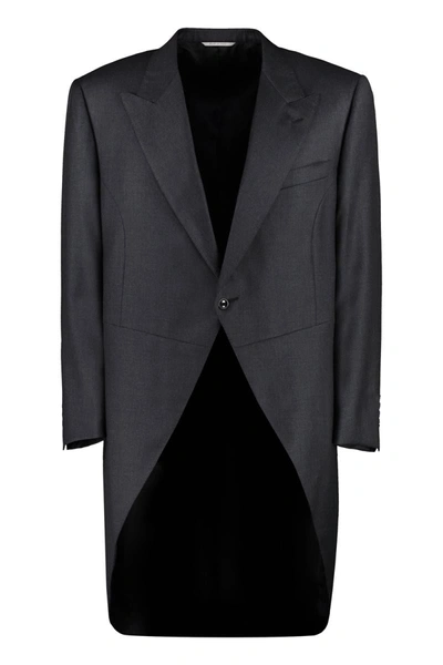 Shop Canali Wool Tailcoat In Grey