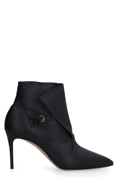 Shop Casadei Leather Ankle Boots In Black