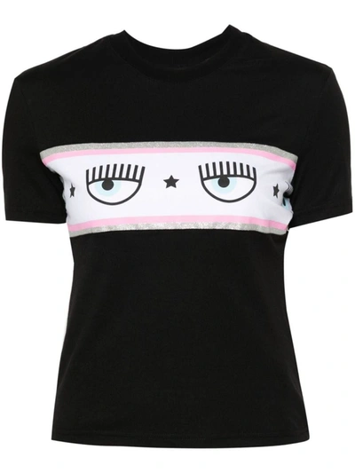 Shop Chiara Ferragni T-shirts And Polos In Black