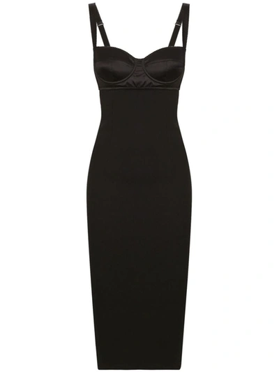 Shop Dolce & Gabbana Midi Pencil Dress In Black