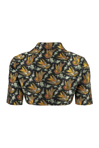Shop Etro Cropped Shirt In Multicolor