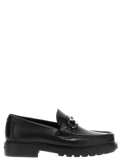 Shop Ferragamo 'duglas' Loafers In Black