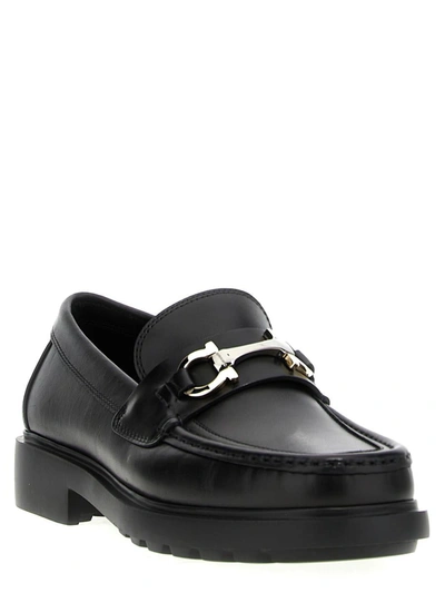 Shop Ferragamo 'duglas' Loafers In Black