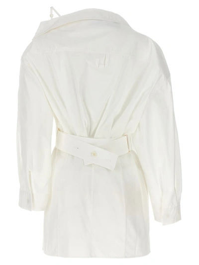 Shop Jacquemus 'la Mini Robe Chemise' Dress In White