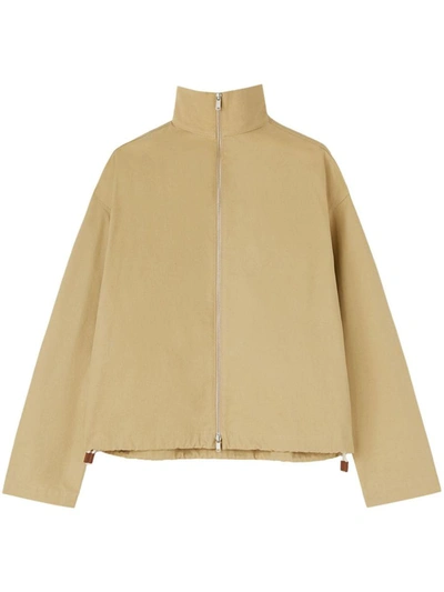 Shop Jil Sander Cotton Zipped Jacket In Beige