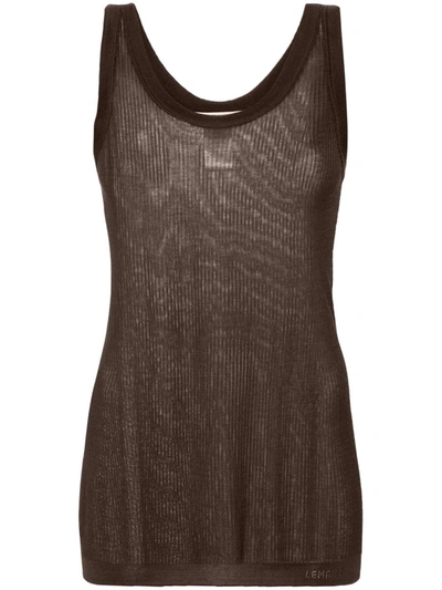 Shop Lemaire Ribbed Tank Top In Brown