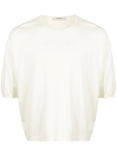 Shop Lemaire T-shirt With Low Shoulder Sleeves In Yellow & Orange