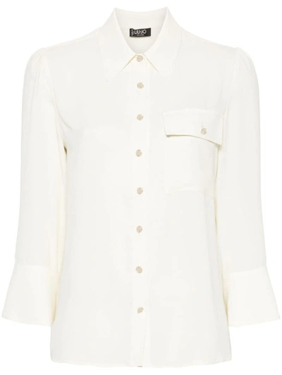 Shop Liu •jo Liu Jo Semi-transparent Shirt In White