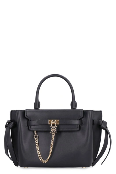 Shop Michael Michael Kors Michael Kors Hamilton Legacy Leather Handbag In Black