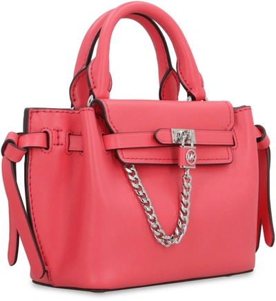 Shop Michael Michael Kors Michael Kors Hamilton Legacy Leather Handbag In Fuchsia