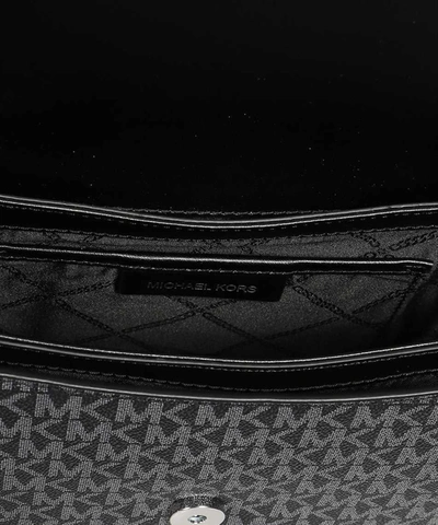 Shop Michael Michael Kors Michael Kors Parker Canvas Shoulder Bag In Black