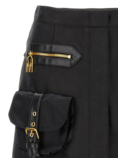 Shop Moschino Cargo Mini Skirt In Black