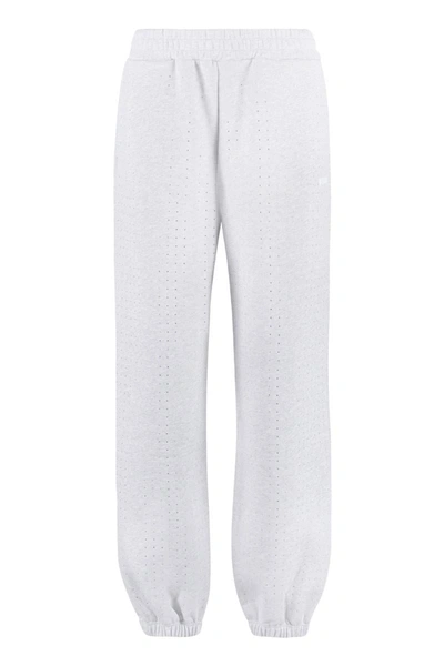 Shop Msgm Embellished Sweatpants In Grey