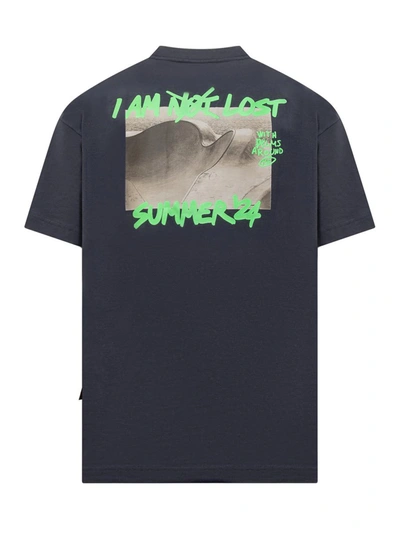 Shop Palm Angels T-shirt With I Am Lost Logo In Blue
