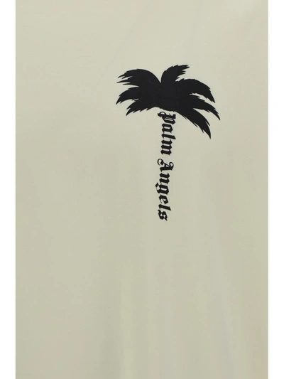 Shop Palm Angels T-shirts In Off White Black