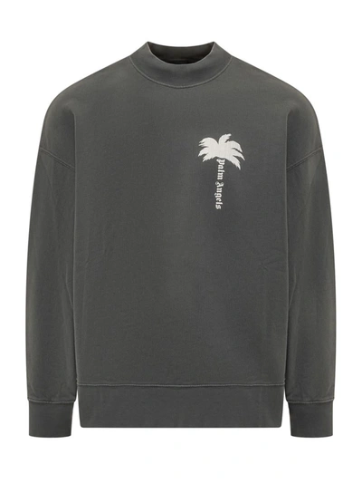 Shop Palm Angels The Palm Gd Crew In Grey
