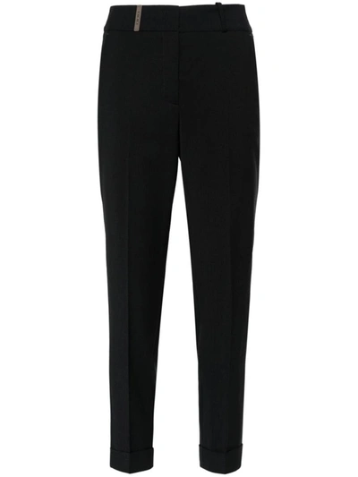 Shop Peserico Trousers In Blue