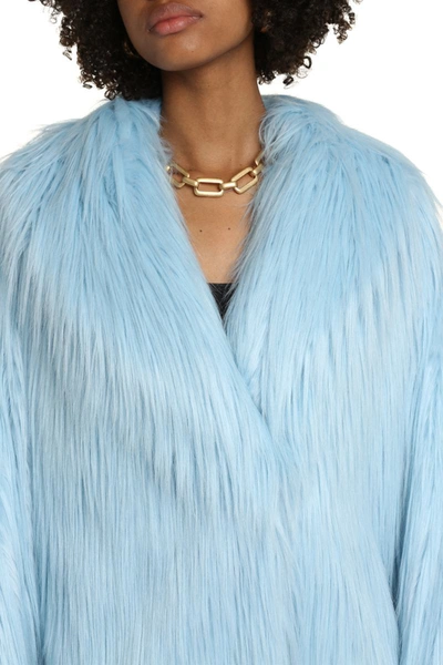 Shop Philosophy Di Lorenzo Serafini Faux Fur Coat In Blue