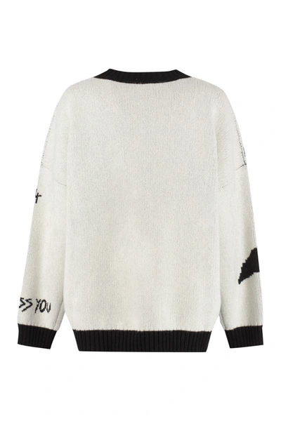 Shop Philosophy Di Lorenzo Serafini Oversize Virgin Wool Sweater In Ivory