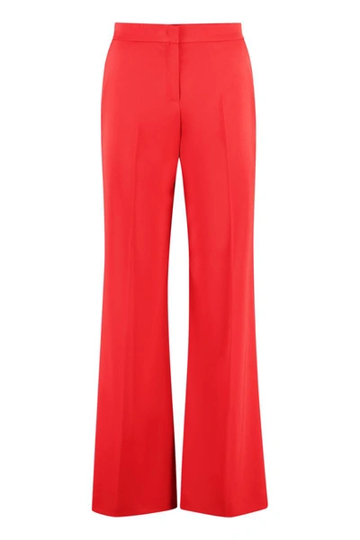 Shop Pinko Flared Trousers In Red