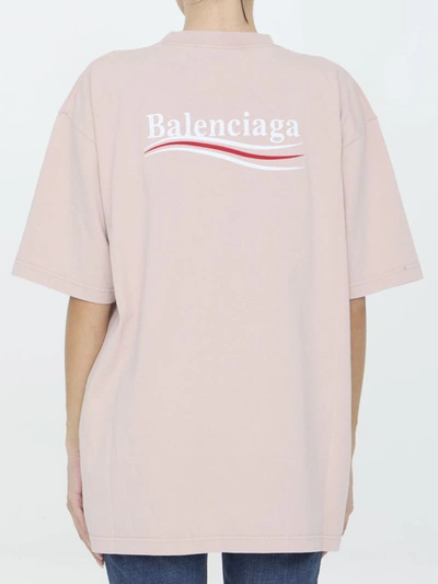 Shop Balenciaga Political Campaign T-shirt In Pink
