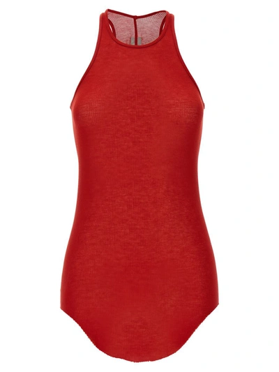Shop Rick Owens 'basic Rib' Top In Red