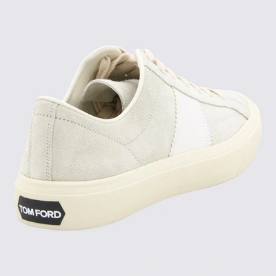 Shop Tom Ford White Leather Cambridge Sneakers