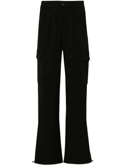 Shop Twinset Cargo Trousers In Black