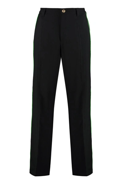 Shop Versace Logoed Side Stripes Track-pants In Black