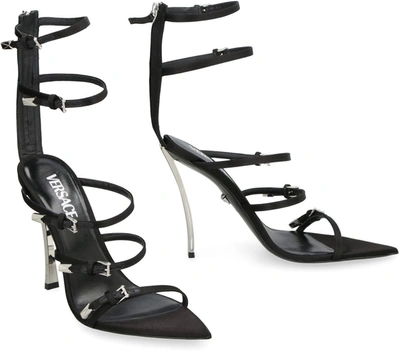 Shop Versace Pin-point Heeled Sandals In Black