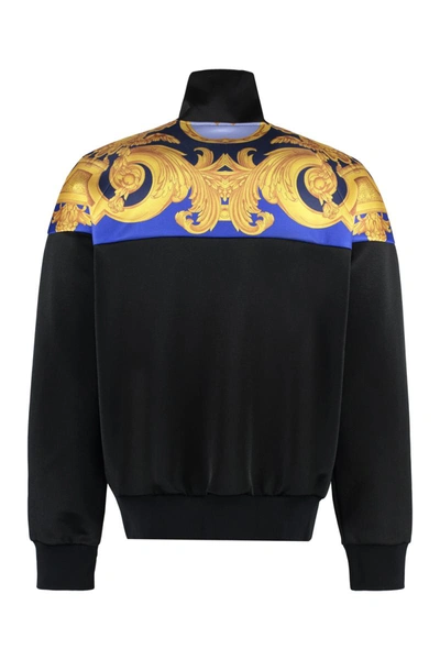 Shop Versace Techno Fabric Sweatshirt In Black