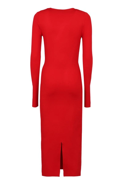 Shop Victoria Beckham Stretch Sheath Dress In Red