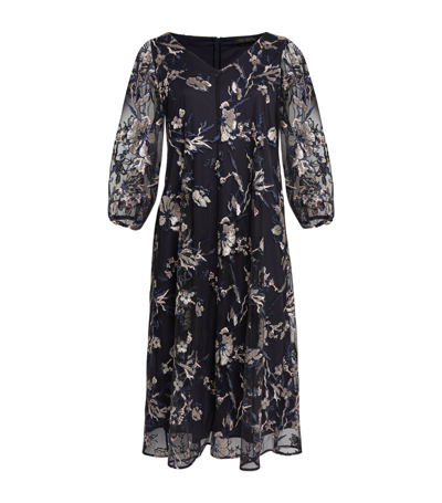 Shop Marina Rinaldi Tulle Embroidered Maxi Dress In Black