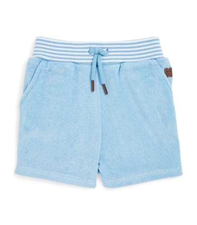 Shop Carrèment Beau Carrement Beau Cotton-blend Terry Shorts (6-18 Months) In Turquoise