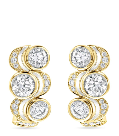 Shop Boodles Yellow Gold And Diamond Over The Moon Earrings
