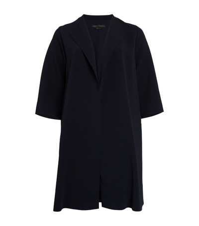 Shop Marina Rinaldi Crepe Overcoat In Blue
