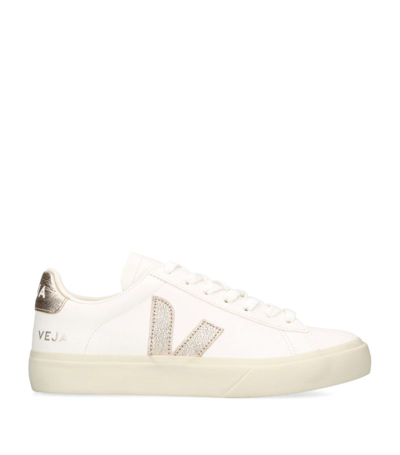 Shop Veja Leather Campo Sneakers In Gold