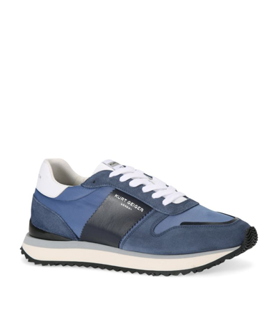 Shop Kurt Geiger Leather Diego Sneakers In Blue