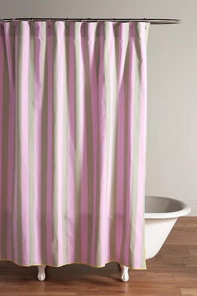 Shop Maeve Woven Stripe Shower Curtain In Multicolor