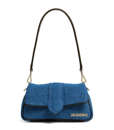 Shop Jacquemus Mini Denim Le Bambimou Shoulder Bag In Blue