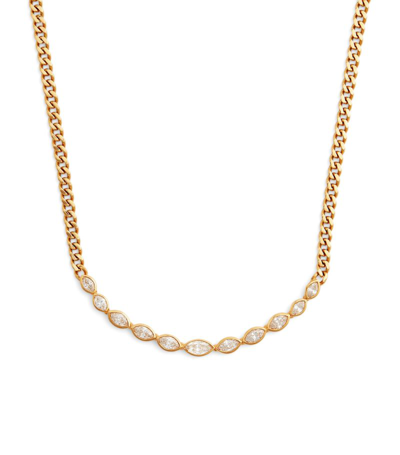Shop Shay Yellow Gold And Diamond Marquise Bezel Necklace