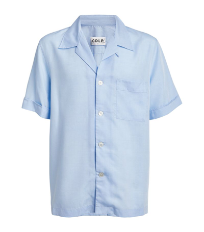 Shop Cdlp Short-sleeve Pyjama Shirt In Blue