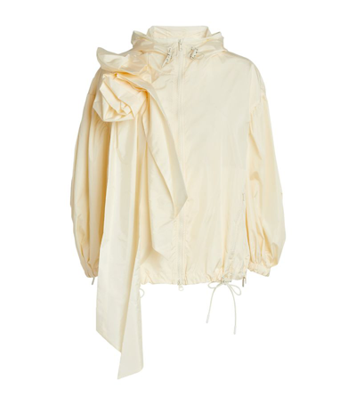Shop Simone Rocha Puff-sleeve Rose Jacket In Ivory