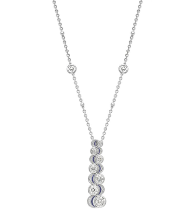 Shop Boodles Platinum And Diamond Over The Moon Necklace In Silver