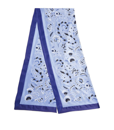 Shop Etro Silk Floral Scarf In Blue