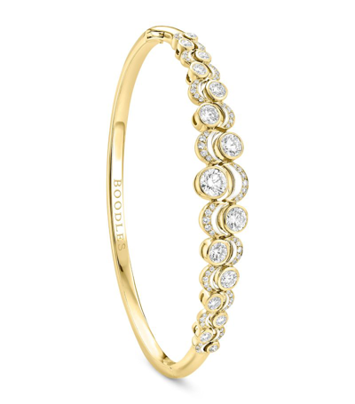 Shop Boodles Yellow Gold And Diamond Over The Moon Bangle