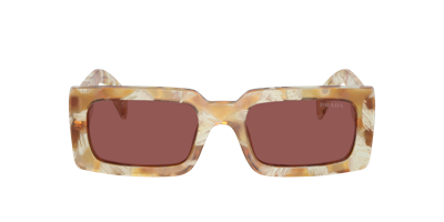 Prada Logo-print Rectangle-frame Sunglasses In Dark Violet