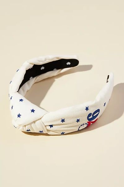Shop Lele Sadoughi Philly 76ers Embroidered Headband In White
